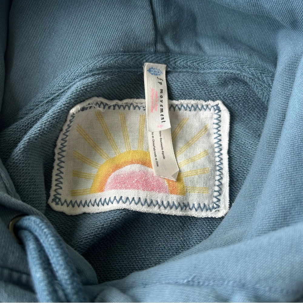 Free People Movement Beachy Cropped hoodie blue size small - Picture 2 of 9